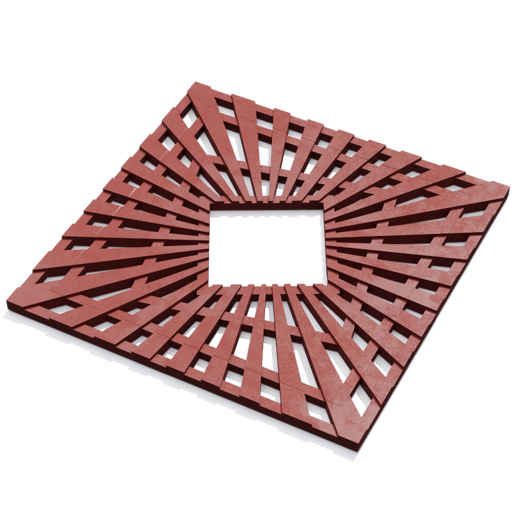 Приствольная решетка для дерева ZKING ATMOSPHERE 1.2х1.2м Красная